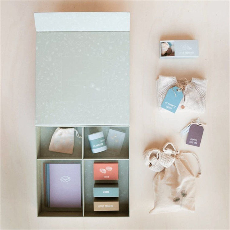 Custom Low Price Paper Baby Milestone Gift Set Keepsake Storage Box Memory  (