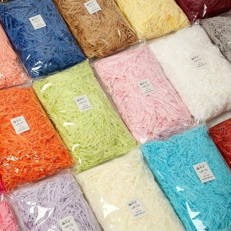 Raffia Grass Shredded Paper Filling Natural Gif ( (3)